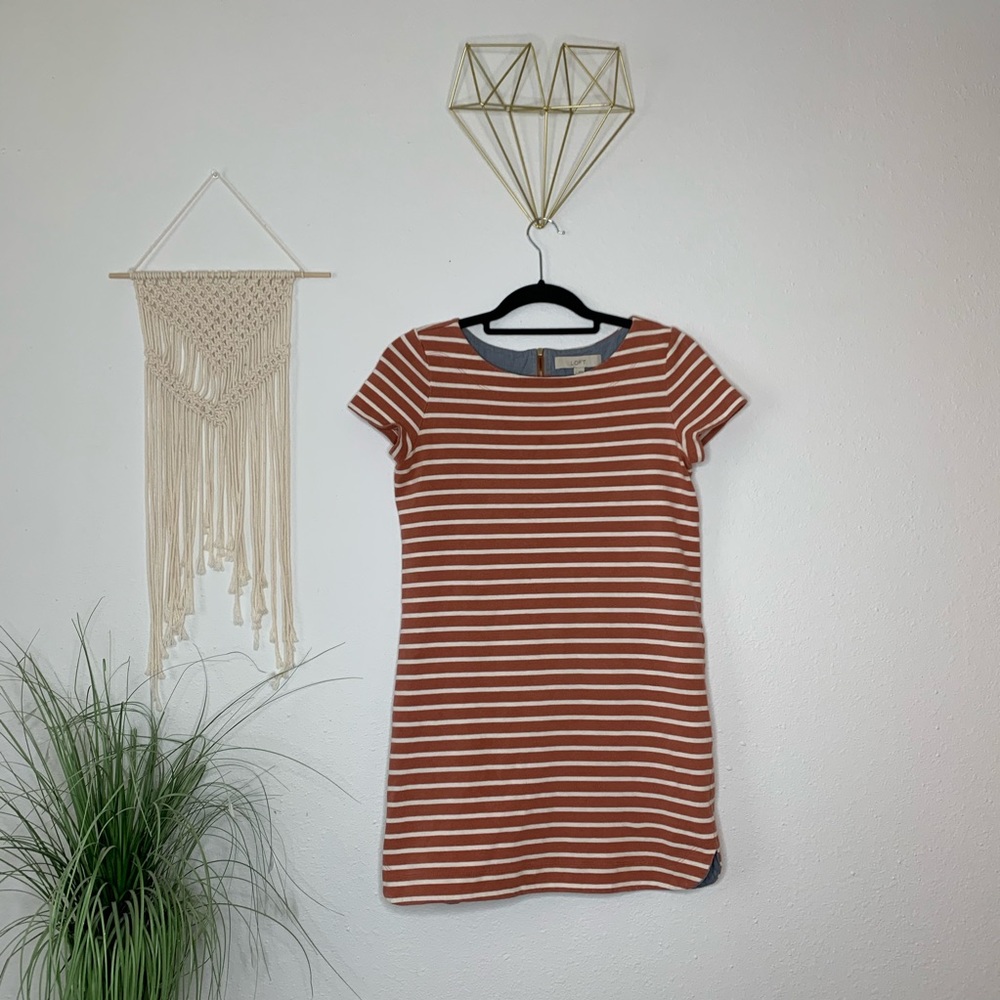 LOFT Stripped T-Shirt Dress